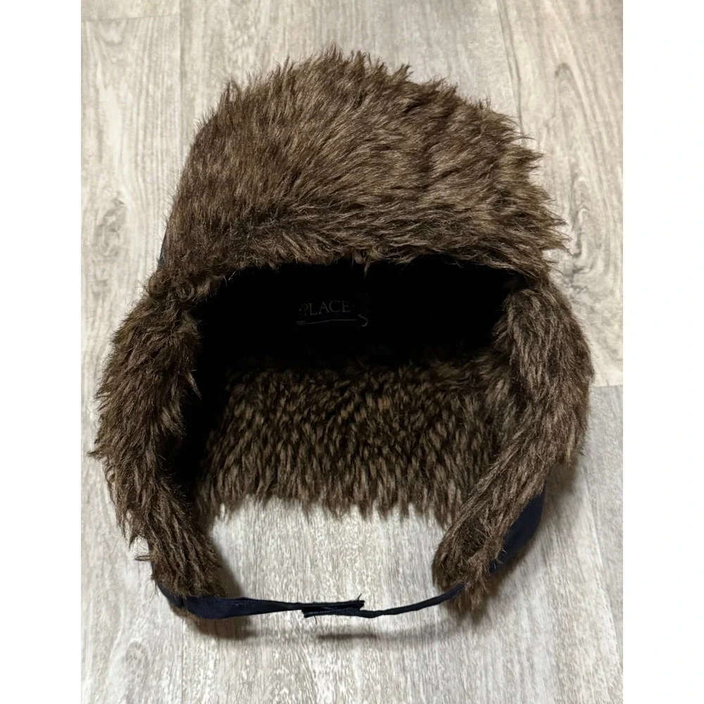 Boys Cable Knit Trapper Hat - Blue 8‎ large kids